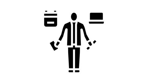 Personal assistant glyph icon animation Stock Footage 222785434