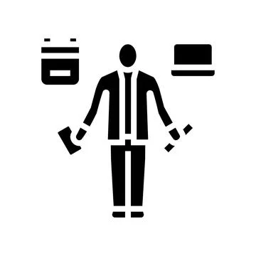 Personal assistant glyph icon vector illustration Stock Illustration