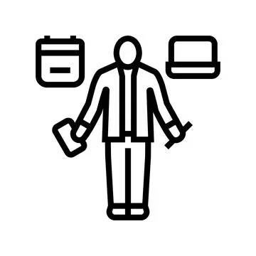 Personal assistant line icon vector illustration 库存插图