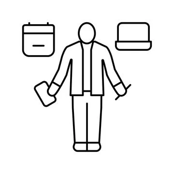Personal assistant line icon vector illustration Stock Illustration