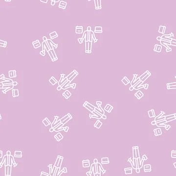 Personal assistant line seamless pattern 스톡 일러스트