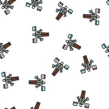 Personal assistant vector seamless pattern Illustrazione stock