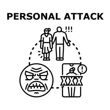 Personal attack concept illustrating vulnerability from online cyberbullying, 스톡 일러스트