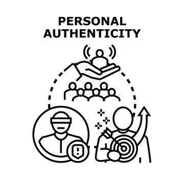 Personal authenticity concept with identity and self discovery Stock Illustration