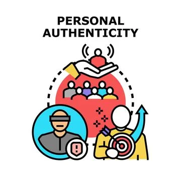 Personal authenticity concept with identity and self discovery Stock Illustration