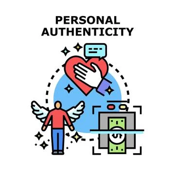 Personal authenticity concept illustrating real value and self expression Stock Illustration