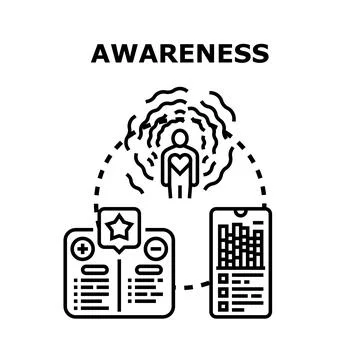 Personal awareness and data analysis concept Stock Illustration