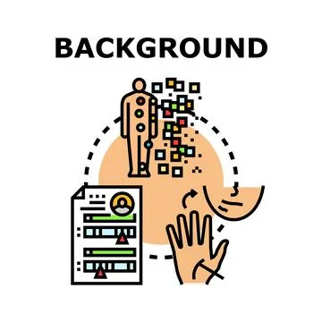Personal background data acquiring and analysis concept イラスト素材