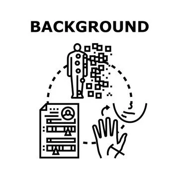 Personal background data acquiring and analysis concept Illustrazione stock