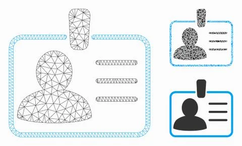 Personal Badge Vector Mesh 2D Model and Triangle Mosaic Icon Illustrazione stock