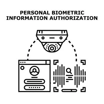 Personal biometric information authorization concept vector Stock Illustration