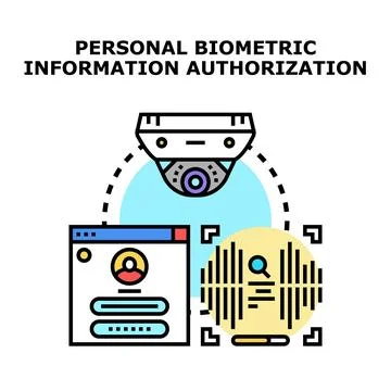 Personal biometric information authorization concept vector Stock Illustration