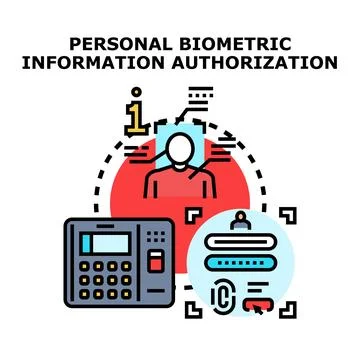 Personal biometric information authorization system concept Stock Illustration