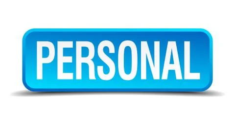 Personal blue 3d realistic square isolated button Stockillustratie