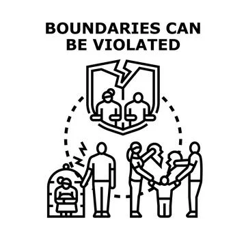 Personal boundaries violation concept, social problem illustration Stock Illustration