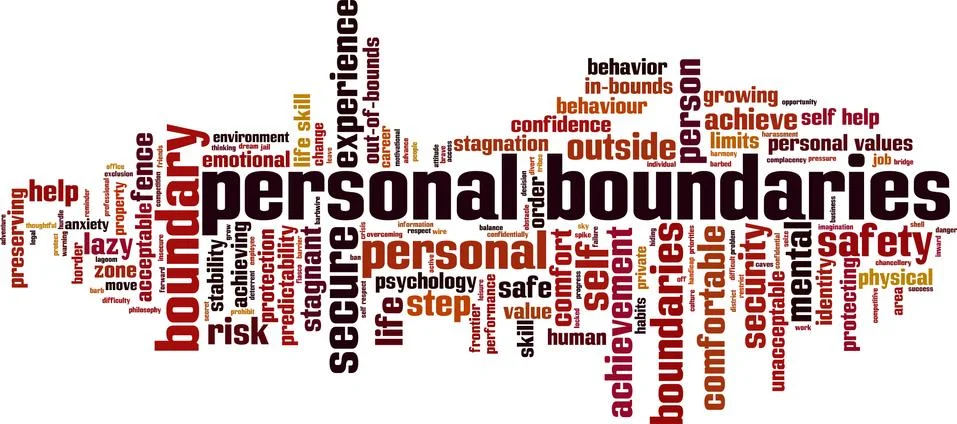 Personal boundaries word cloud Stock Illustration