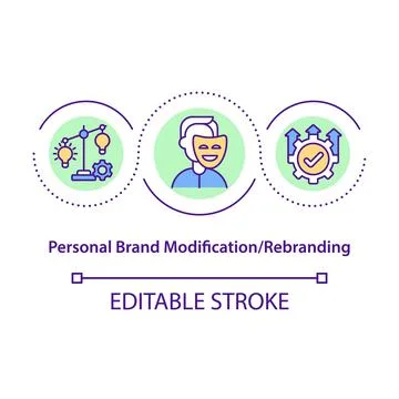 Personal brand modification concept icon Stock Illustration