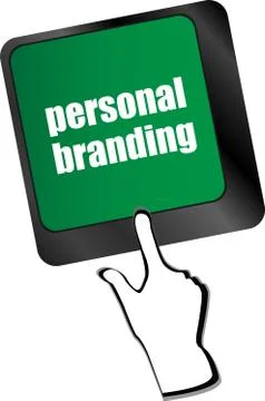 Personal branding on computer keyboard key button Illustrazione stock