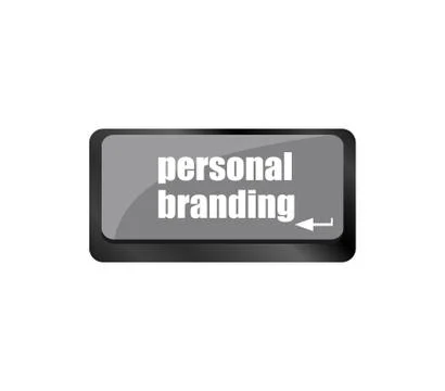 Personal branding on computer keyboard key button 스톡 일러스트