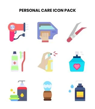Personal Care Flat Graphics Icons Pack Stock Illustration