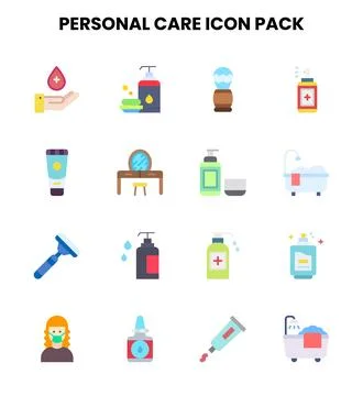 Personal Care Flat Graphics Icons Pack Illustration