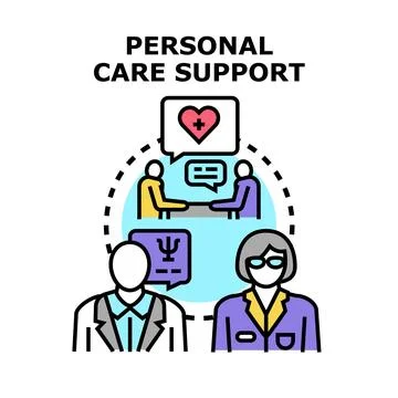 Personal care support concept for individual assistance Stock Illustration