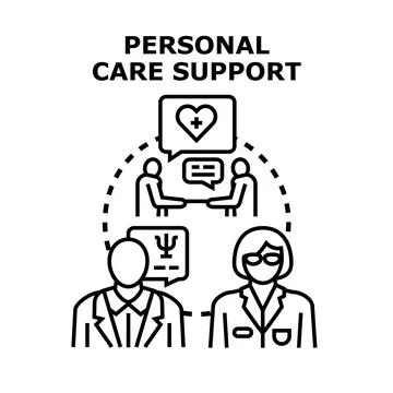 Personal care support concept for individual assistance Stock Illustration