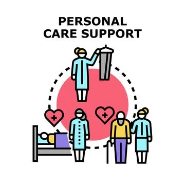 Personal care support for elderly and patients Stock Illustration