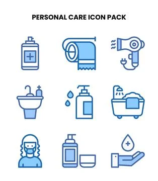 Personal Care Two Colour Graphics Icons Pack Illustrazione stock