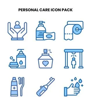 Personal Care Two Colour UI Icons Pack Stockillustratie