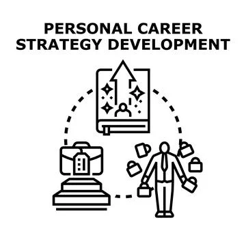 Personal career strategy development planning growth concept Stock Illustration