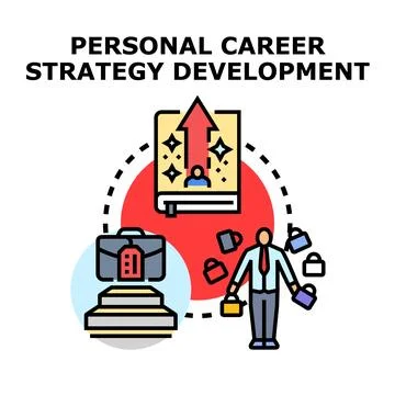 Personal career strategy development planning growth concept Stock Illustration