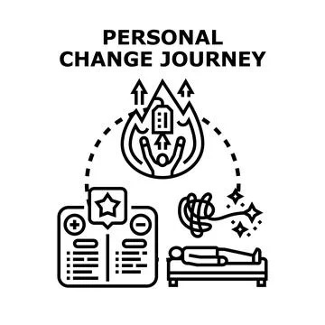 Personal change journey process evolving growth vector Stock Illustration