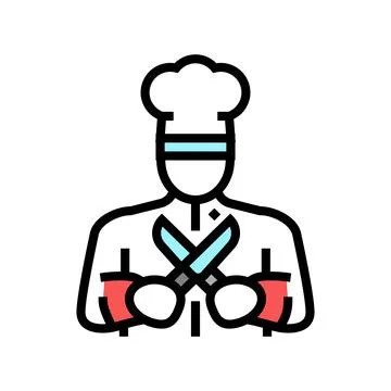 Personal chef color icon vector illustration イラスト素材