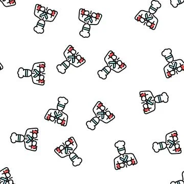 Personal chef vector seamless pattern 스톡 일러스트