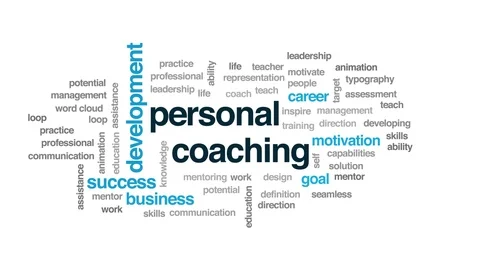 Personal coaching animated word cloud. Kinetic typography. Stock Footage 102724218