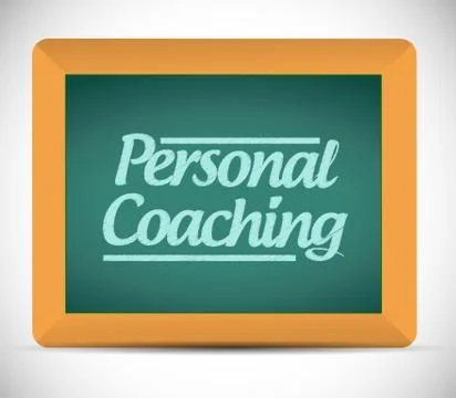 Personal coaching message written on a blackboard Stock Illustration