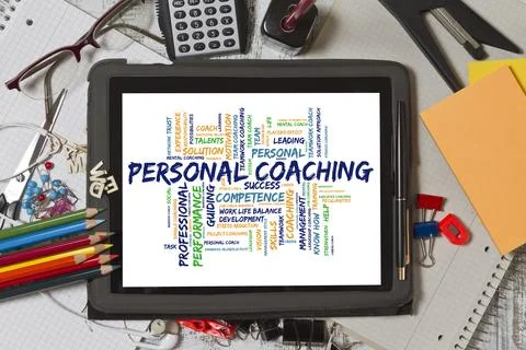 Personal coaching word cloud Stock Photos