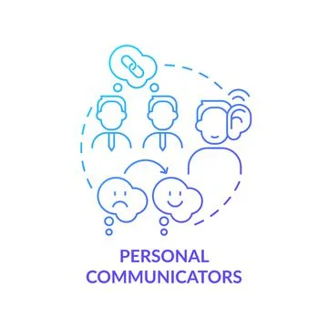 Personal communicators blue gradient concept icon Stock Illustration