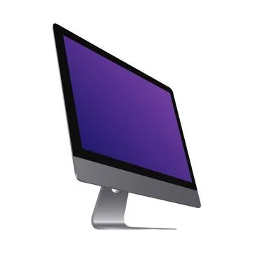 Personal Computer 2020 Mockup. Right side Diagonal view on the Model. Portable Stock Illustration