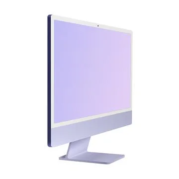 Personal Computer 2021 Mockup. Right side Diagonal view on the Model. Portable Stock Illustration