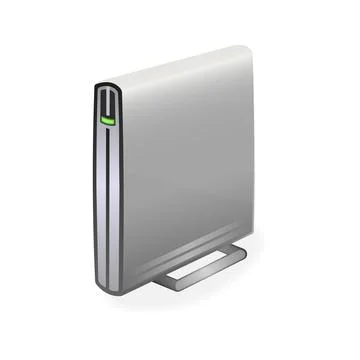 Personal computer and system unit or portable hard drive icon Stock Illustration