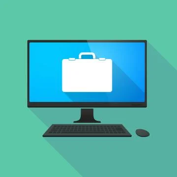 Personal computer with  a breiefcase Stock-Illustration