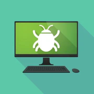 Personal computer with a bug イラスト素材