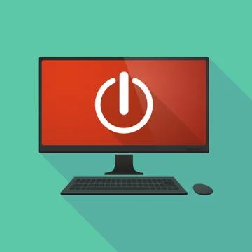 Personal computer with an off button Stock Illustration