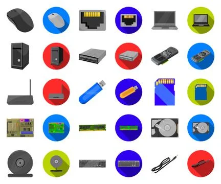 Personal computer cartoon,flat icons in set collection for design. Equipment and Stock Illustration