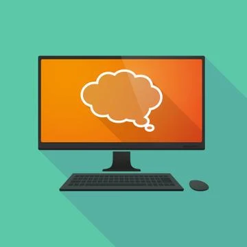 Personal computer with a cloud comic balloon Stock Illustration