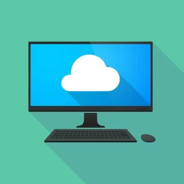 Personal computer with a cloud Illustrazione stock