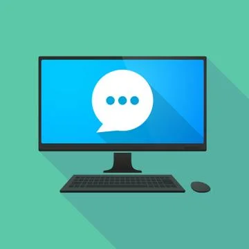 Personal computer with a comic balloon Stockillustratie