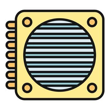 Personal computer cpu fan cooler vector icon Stock Illustration